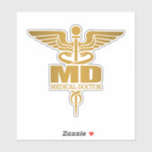 Gold Caduceus (MD) Sticker (Vel)