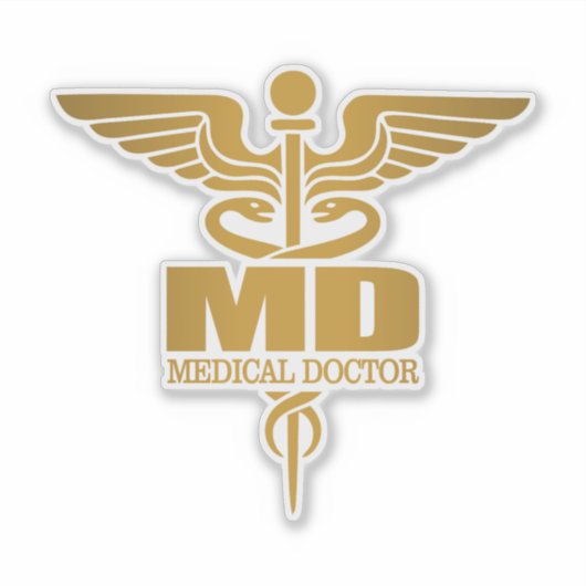 Gold Caduceus (MD) Sticker (Voorkant)