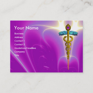 GOLD CADUCEUS MEDICAL SERVICE, DOCTOR Pink Paarse Visitekaartje