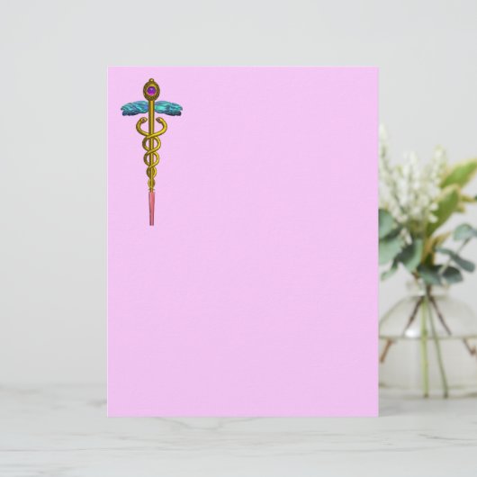 GOLD CADUCEUS MEDISCH SYMBOOL (Staand voorkant)