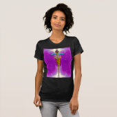 GOLD CADUCEUS MEDISCH SYMBOOL, Roze Fuchsia T-shirt (Voorkant volledig)
