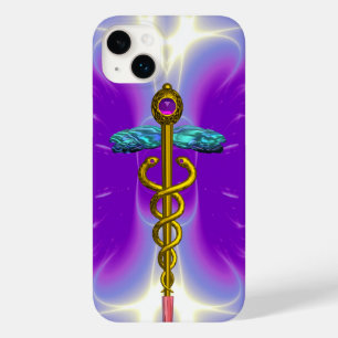 GOLD CADUCEUS MEDISCH SYMBOOL, Violet Paars Case-Mate iPhone 14 Plus Hoesje