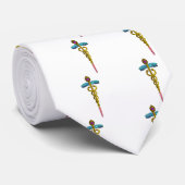 GOLD CADUCEUS MEDISCH SYMBOOL, wit Stropdas (Opgerold)