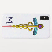 GOLD CADUCEUS MEDISCH SYMBOOL Witte Monogram Case-Mate iPhone Case (Achterkant (horizontaal))