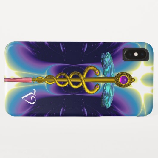 GOLD CADUCEUS MONOGRAM Case-Mate iPhone CASE (Achterkant (horizontaal))