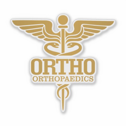 Gold Caduceus (ORTHO) Sticker (Voorkant)