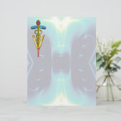 GOLD CADUCEUS VETERINAIR SYMBOOL, Blauwgroen blauw (Staand voorkant)