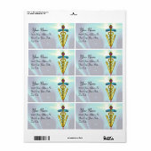 GOLD CADUCEUS VETERINAIR SYMBOOL Blauwgroen blauw Etiket (Full Sheet)