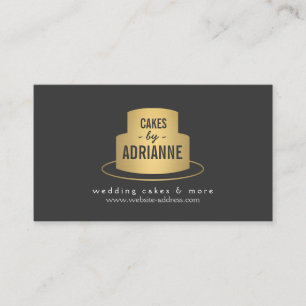 Gold Cake Logo II voor bakkerij, koffie en kaas Visitekaartje