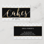 Gold Cake Typography Pastry Chef Luxury Bakery Visitekaartje (Voorkant / Achterkant)