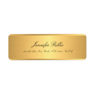 Gold Calligraded Script Name Professional Elegant Etiket
