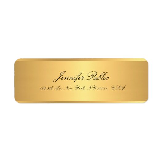 Gold Calligraded Script Name Professional Elegant Etiket (Voorkant)