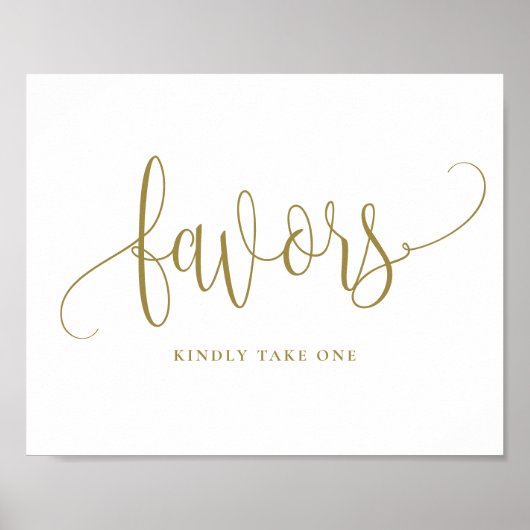 Gold  Calligrafie-scriptfeesten Poster (Voorkant)