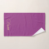 Gold Calligraphie Nom Stylish Bordeaux Modèle (Serviette à main)