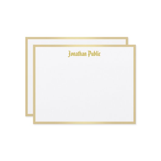 Gold Calligraphie Script Modèle Classic Look Cool (Devant/Arrière en situation)