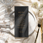 Gold Calligraphy & Black Agat Wedding Menu