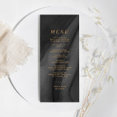 Gold Calligraphy & Black Agat Wedding Menu