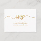 Gold Calligraphy bruiloft website rsvp online kaar Visitekaartje (Voorkant)
