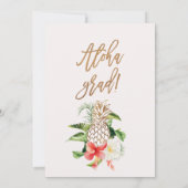Gold Calligraphy Floral Luau Afstuderen Kaart (Achterkant)