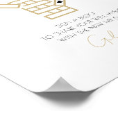 Gold Calligraphy Jenga Guestbook Wedding Poster (Hoek)