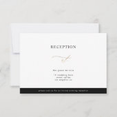 Gold Calligraphy Modern Calligraphy Reception Card Kaart (Voorkant)