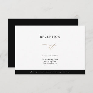Gold Calligraphy Modern Calligraphy Reception Card Kaart