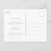 Gold Calligraphy Monogram Tulip Save the Date Uitnodiging Briefkaart (Achterkant)