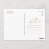 Gold Calligraphy Navy Blue Wedding Invitation Briefkaart (Achterkant)