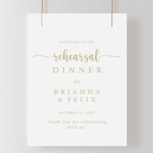 Gold Calligraphy Rehearal Dinner Welcome Sign Poster