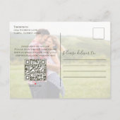 Gold Calligraphy Script Photo QR Code Budget Aankondigingskaart (Achterkant)