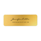 Gold Calligraphy Script Simple Elegant Sjabloon Etiket (Voorkant)