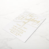 Gold Calligraphy Script Wedding Folie Uitnodiging (Gedraaid)