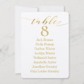 Gold Calligraphy Seating Chart Kaart (Achterkant)