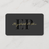 Gold Calligraphy Tekstnaam QR Code Script Luxury Visitekaartje (Voorkant)