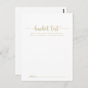 Gold Calligraphy Wedding Bucket List-kaarten Briefkaart