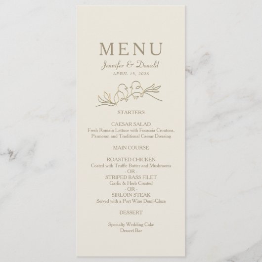 Gold Calligraphy Wedding Menu (Voorkant)
