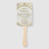 Gold Calligraphy Wedding Programme Handwaaier (Voorkant)