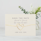 Gold Calligraphy Wedding Save The Date (Staand voorkant)
