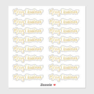 Gold Calligraphy Writing Merry KerstClear Sticker