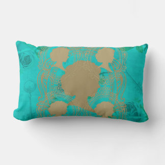 Gold CameoDames Turquoise-Rozen & Keys LumbarPillo Kussen