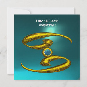 GOLD CANCER, Zodiac Birthday Jewel Aquamarine Blue Aankondiging
