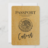Gold Cancun Passport Wedding Kaart (Achterkant)