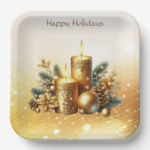 Gold Candles Christmas Holiday Paper Bord