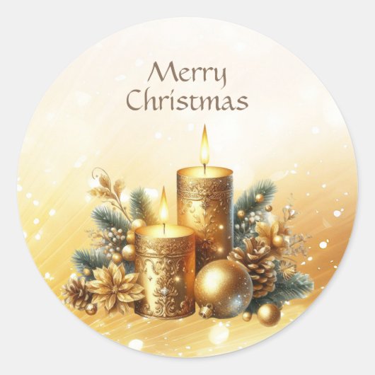 Gold Candles Kerstvakantie Sticker (Voorkant)