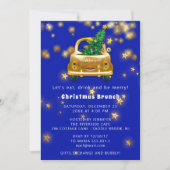 Gold Car Merry kerst Brunch Dinner Star Blue Kaart (Voorkant)