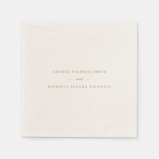 Gold Caramel Formal Calligraphy Elegant Wedding Servet