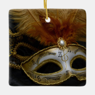 Gold Carnival Venetian Mask Masquerade Keramisch Ornament