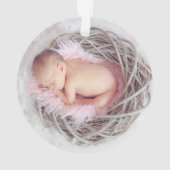 Gold Carousel Horse Baby's eerste Kerstmis Ornament (achterkant)