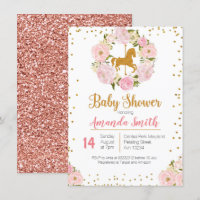 Gold Carrousel Baby shower-uitnodiging