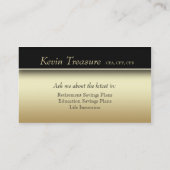 Gold Carte de visite Professional Modern Black (Dos)